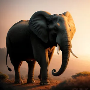 Endangered Elephant Silhouette at Sunset