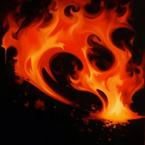 Fiery blaze of heat and energy