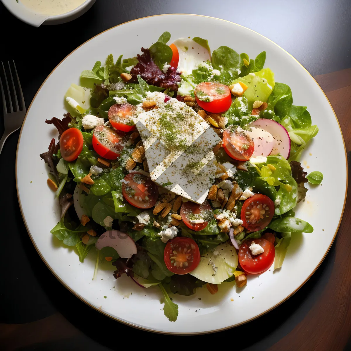Picture of Delicious Gourmet Salad with Grilled Chicken and Vegetables