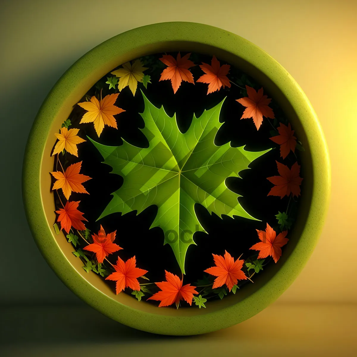 Picture of Cup of Tea Icon with Leaf Design