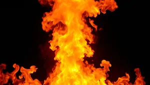 Blazing Energy: Fire and Smoke in Orange Flames