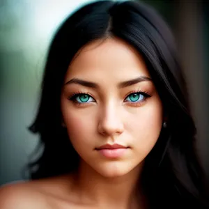 Sultry Brunette with Alluring Smile and Captivating Eyes