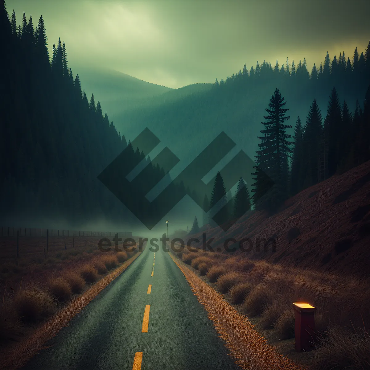 Picture of Scenic Highway Through Mountain Landscape