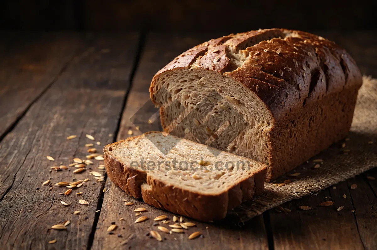 Picture of Fresh Baked Rye Bread with Cheese and Seeds