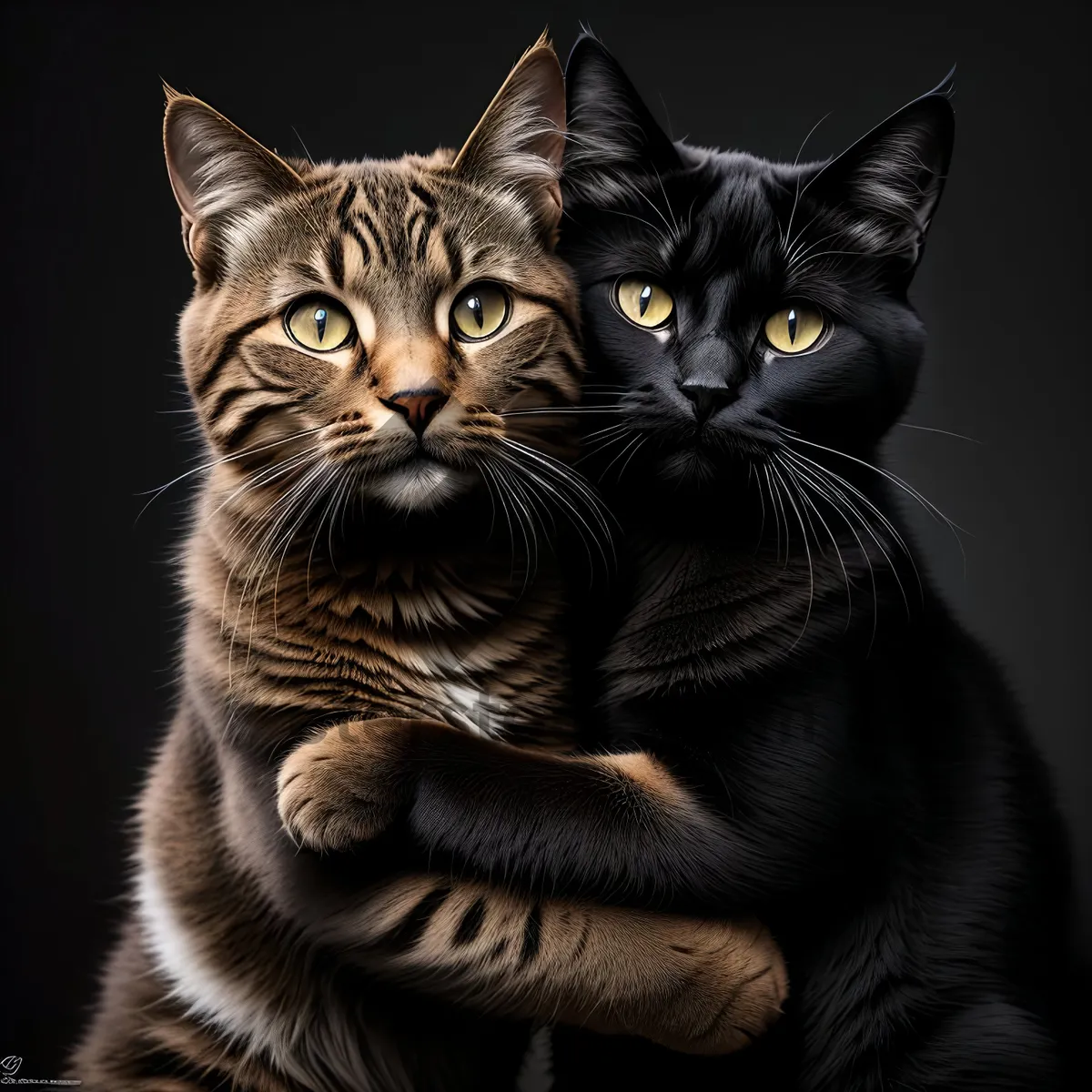 Picture of Furry and Curious Tabby Cat Portrait