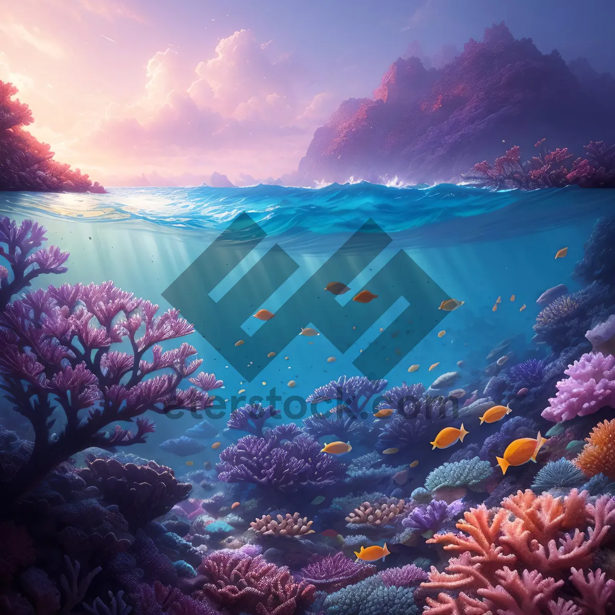 Picture of Vibrant Life Beneath the Sunlit Coral Reef