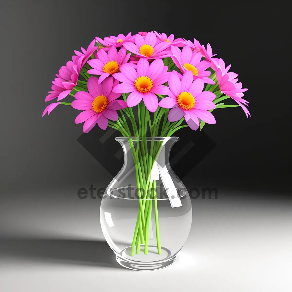 Picture of Colorful Floral Bouquet in Glass Vase