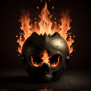 Blazing Fire Artwork in Dark Night: A Fiery Pumpkin Flame