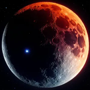 Cosmic Night: Enchanting Celestial Moon in Space