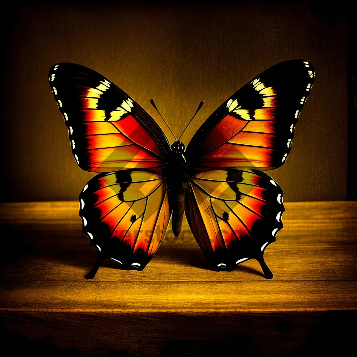 Picture of Colorful Monarch Butterfly on Delicate Flower