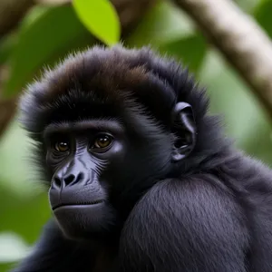 Endangered Primate in Natural Jungle Habitat