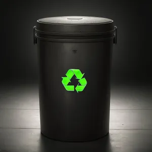 Clean Plastic Garbage Bin with Drink Container