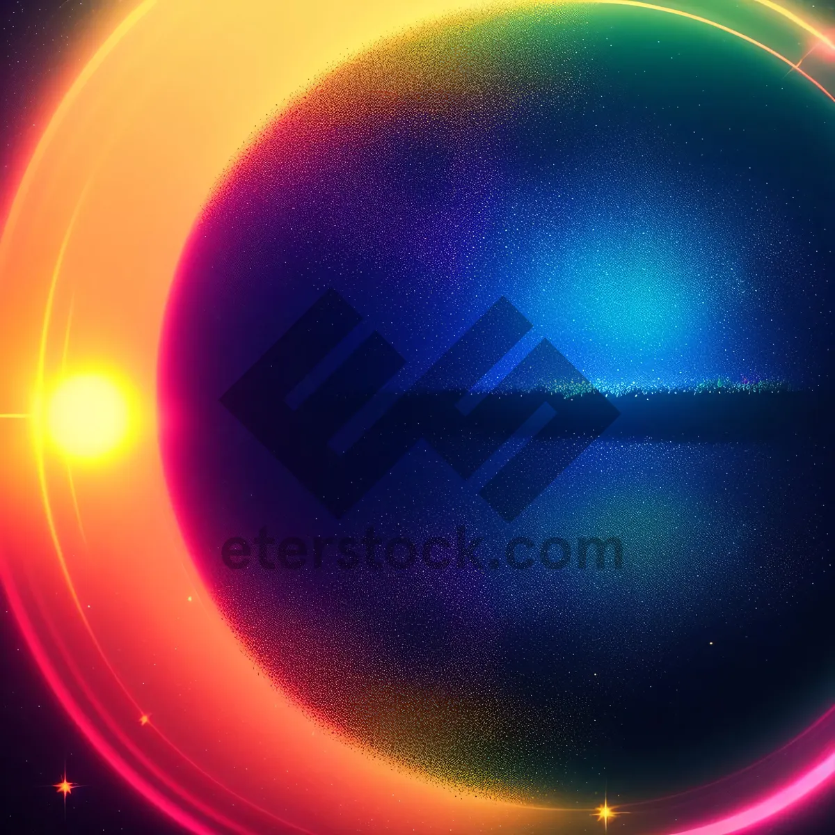 Picture of Fractalized Celestial Planet: Futuristic 3D Laser Art