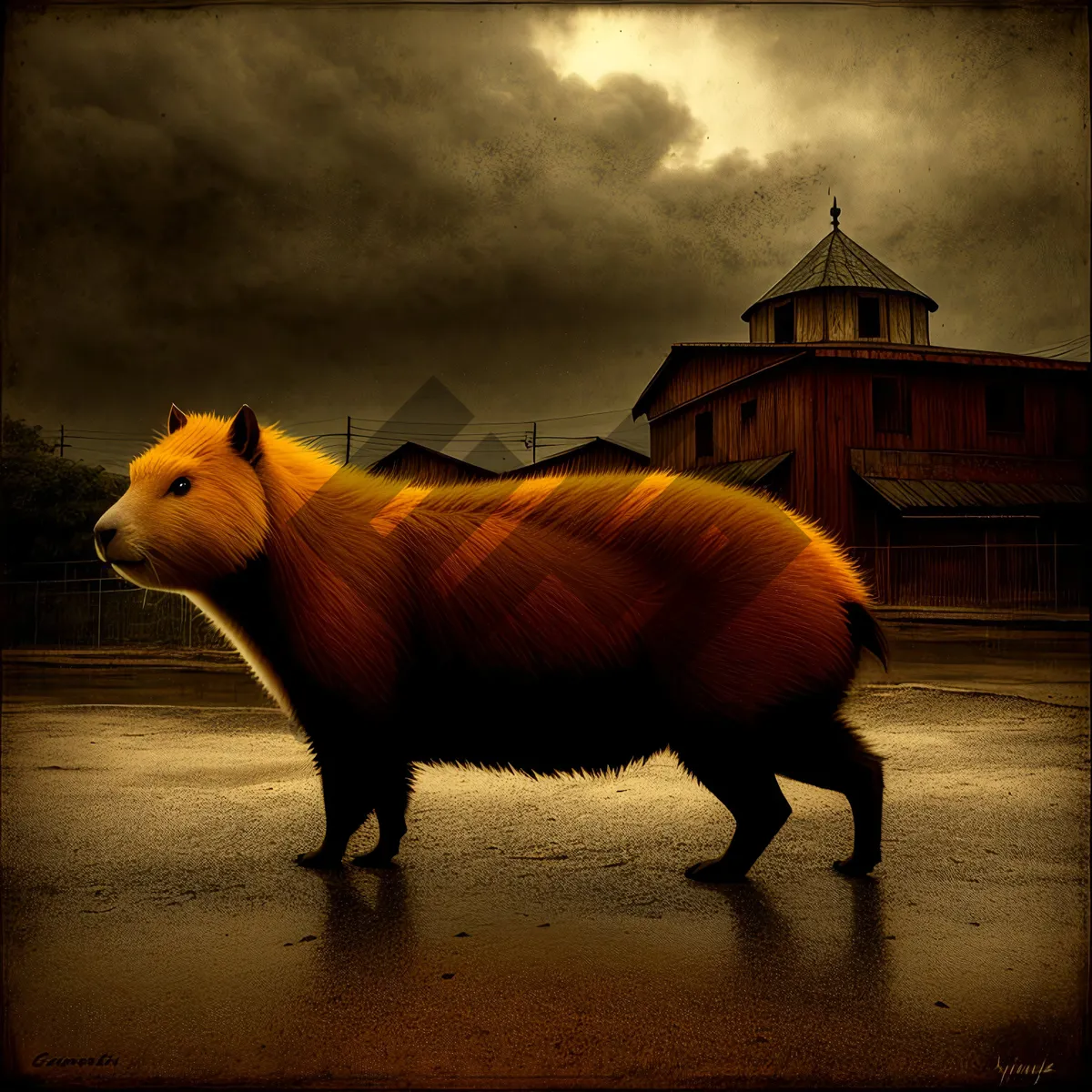 Picture of Rustic Livestock Grazing in Rural Pasture