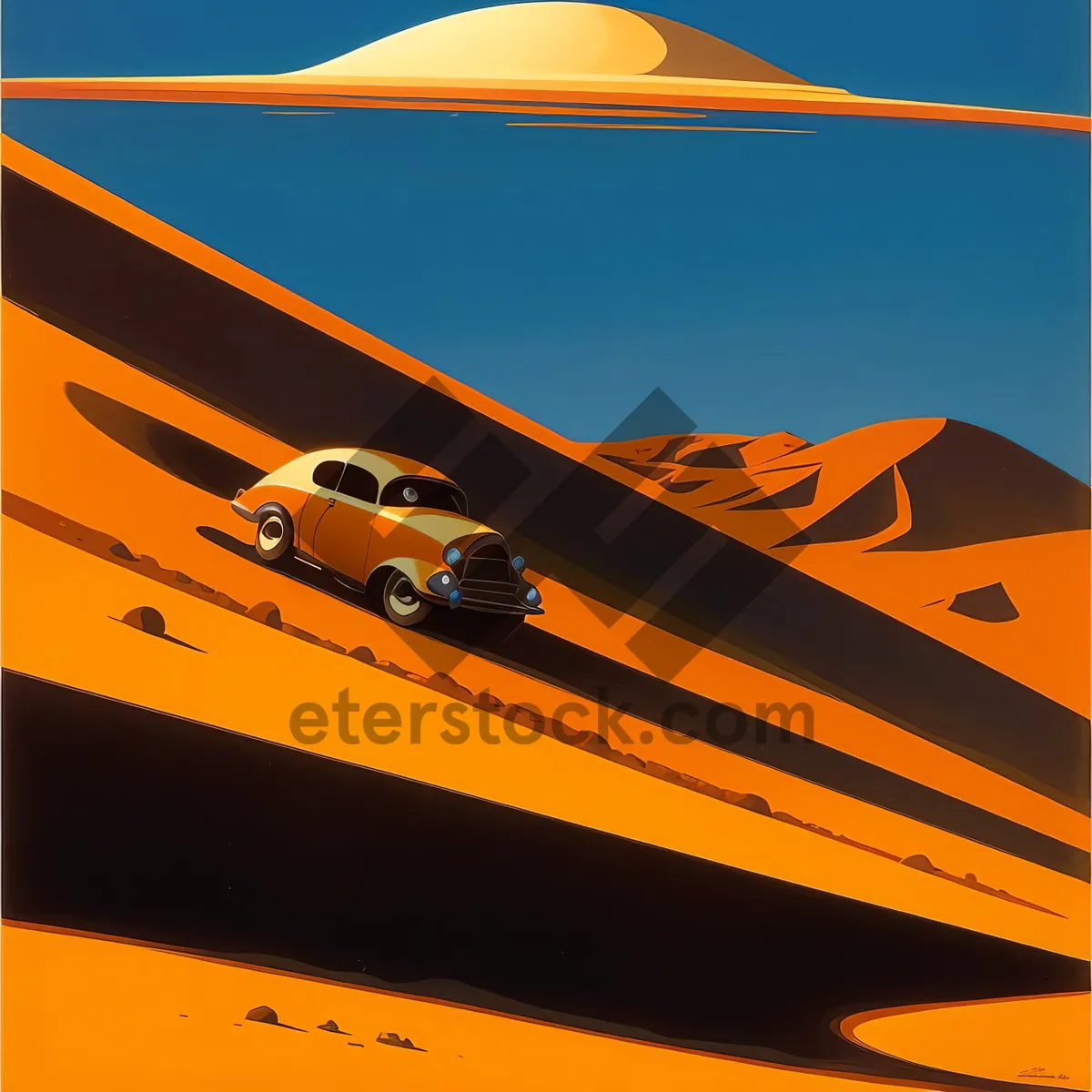 Picture of Orange Sky Dune Landscape with Vertical Tail Airfoil