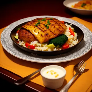 Delicious and Nutritious Vegetable Plate with Baked Meat