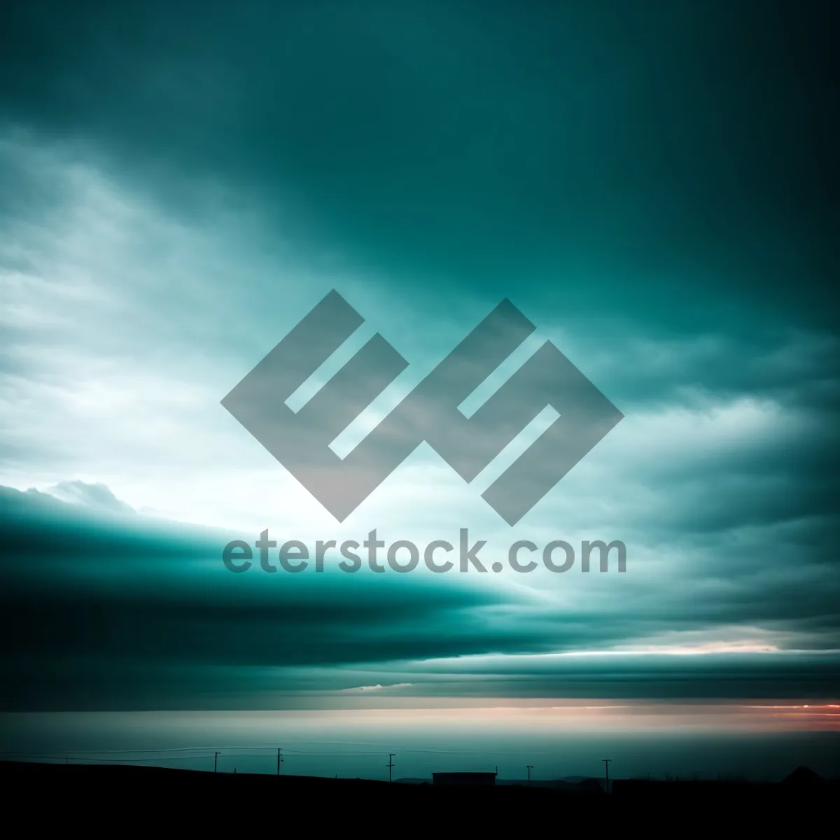 Picture of Vibrant Sunset Sky Over Scenic Horizon