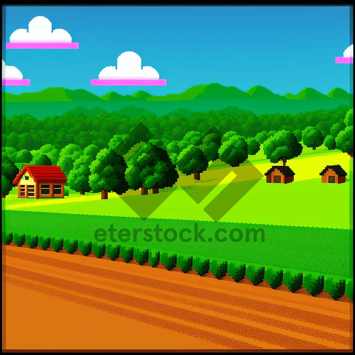 Picture of Serene Rural Landscape Amidst Rolling Hills and Lush Grass
