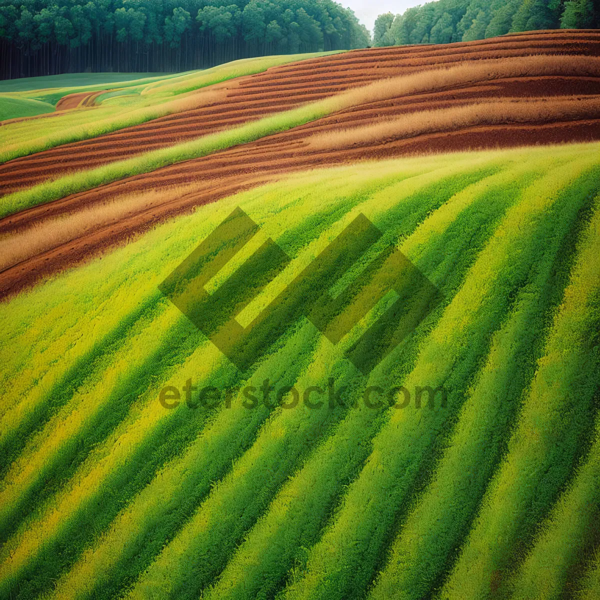 Picture of Serene Countryside Under Clear Blue Skies