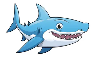 Cartoon swordfish design for aquatic theme.