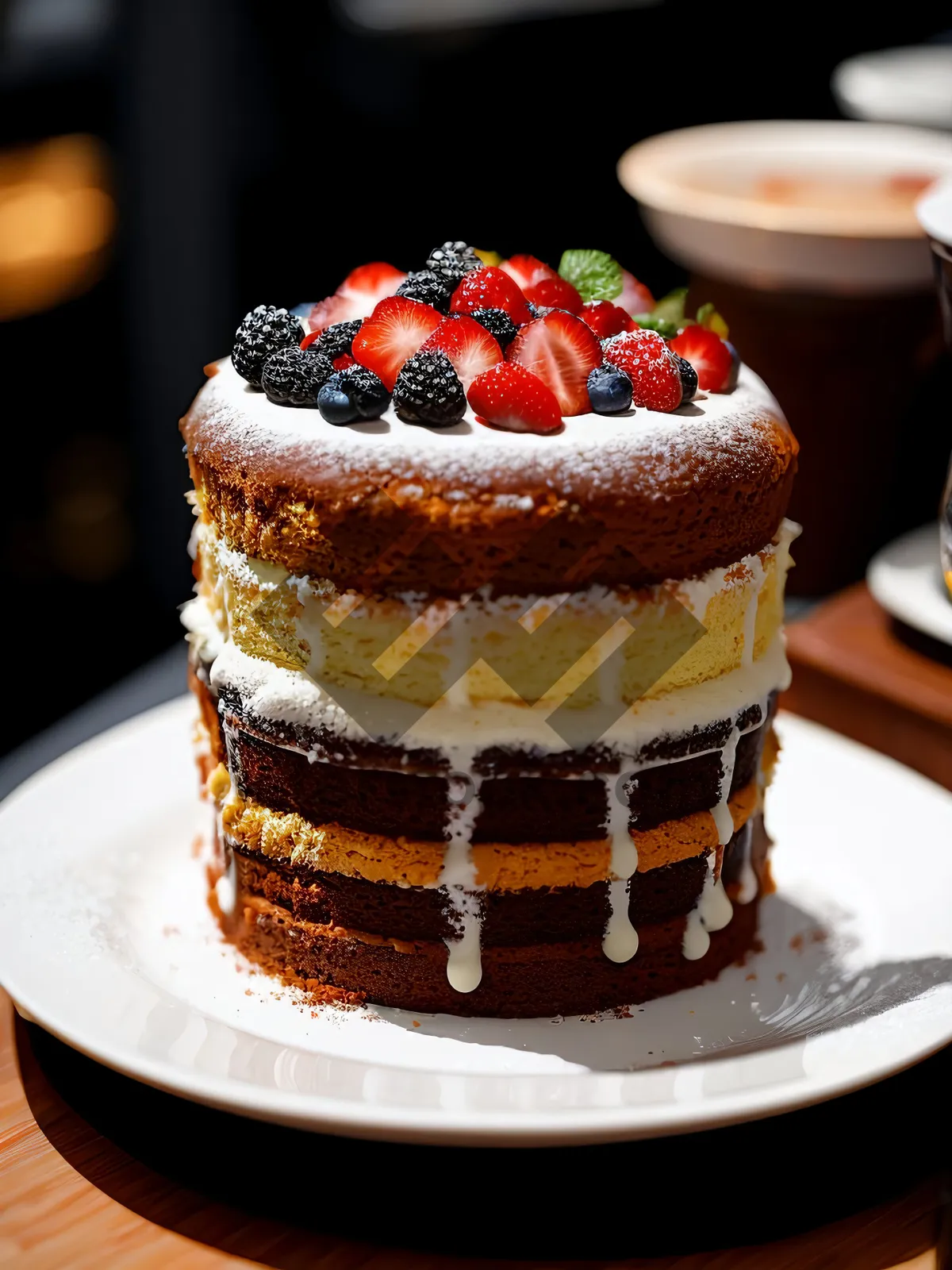 Picture of Delicious Chocolate Berry Trifle with Cream