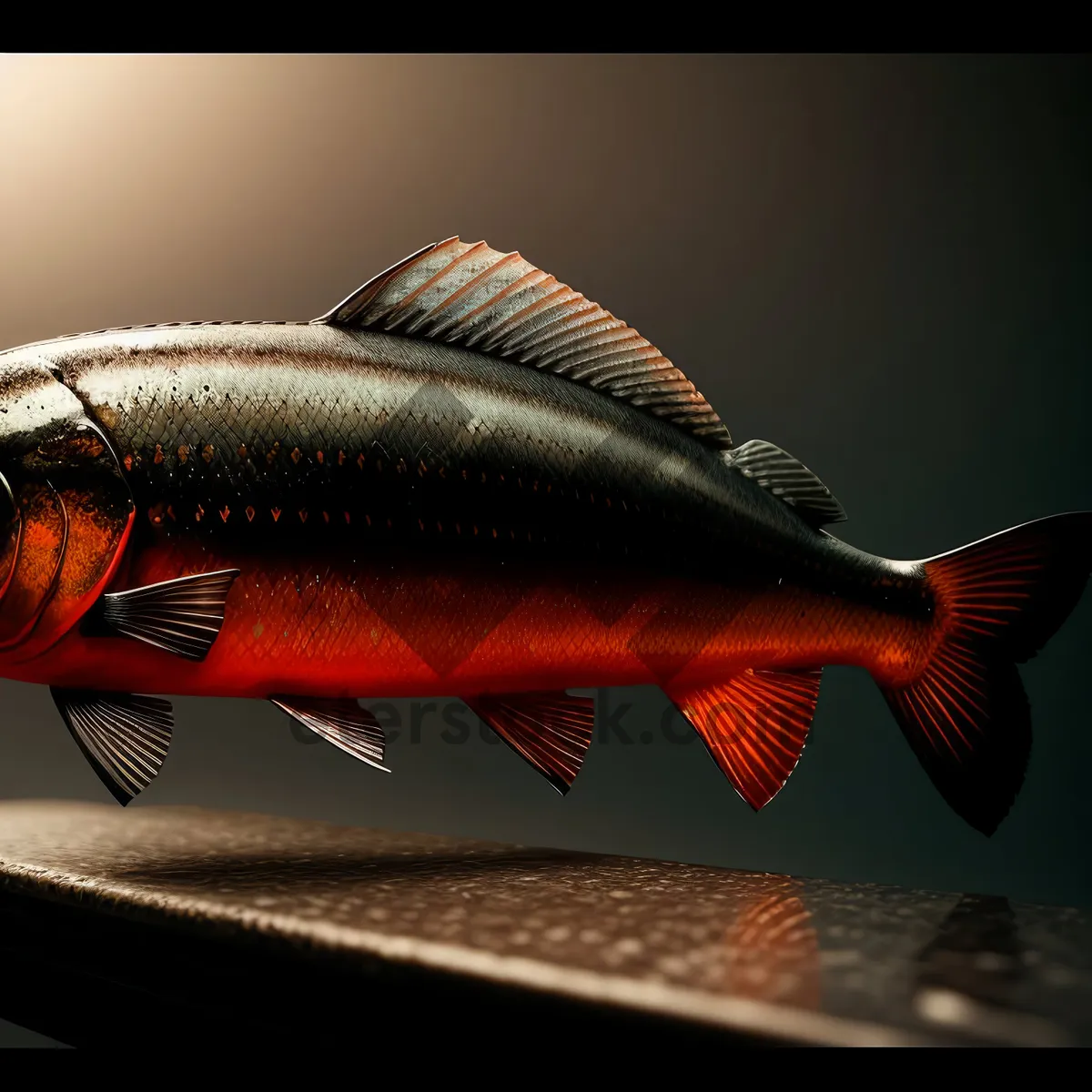 Picture of Vibrant Orange Pet Fish in Aquarium