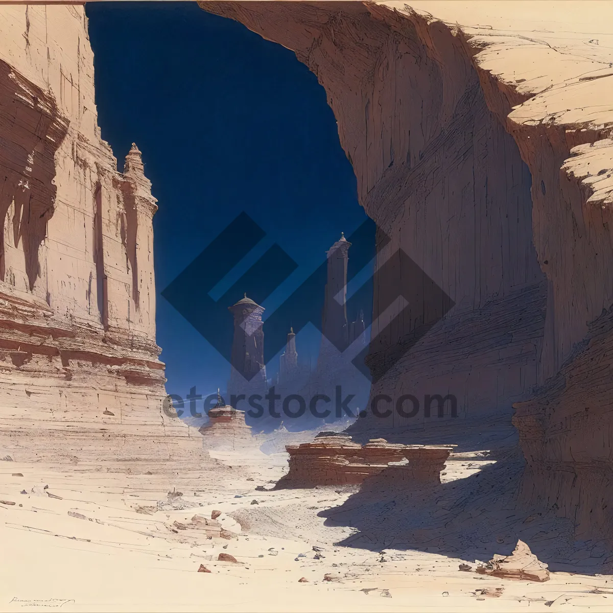 Picture of Spectacular Canyon Valley Landscape with Sandstone Cliffs