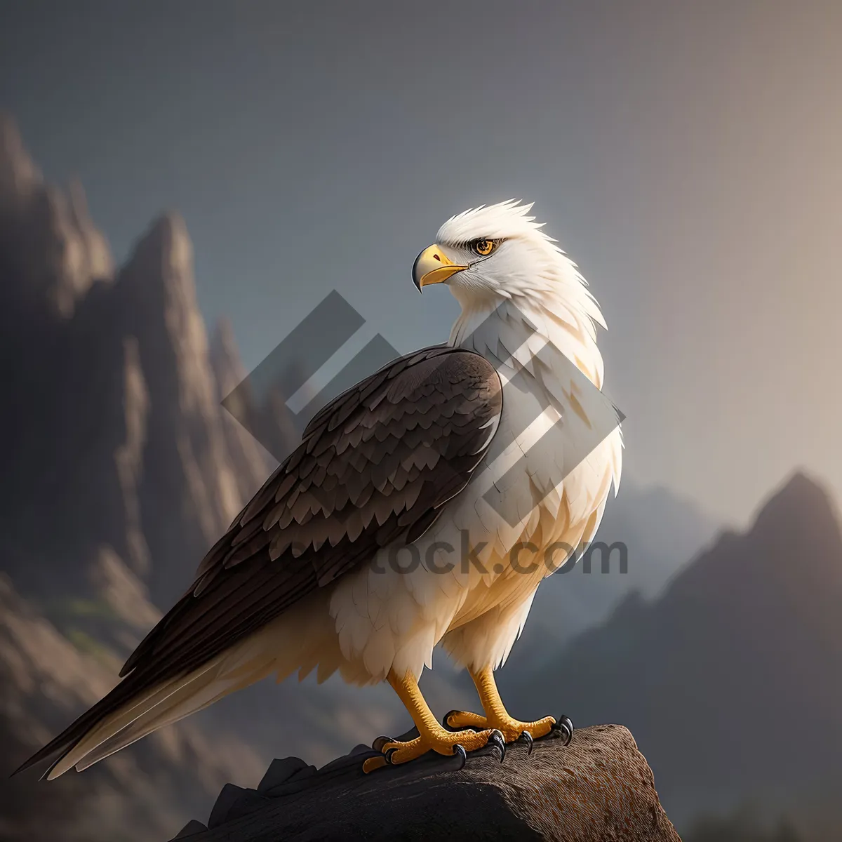 Picture of Bald Eagle with Piercing Yellow Eyes