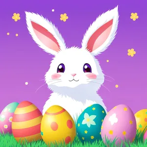 Happy Bunny Celebration: Fun and Cute Cartoon Art Design