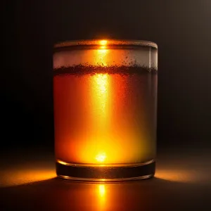 Golden Lager in Frosted Glass with Bubbles