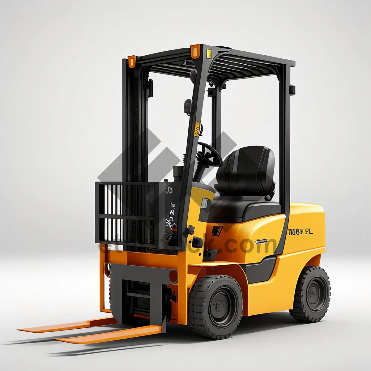 Picture of Yellow Heavy-Duty Forklift Truck at Construction Site.