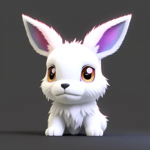 Funny Fluffy Bunny with Cute Ears