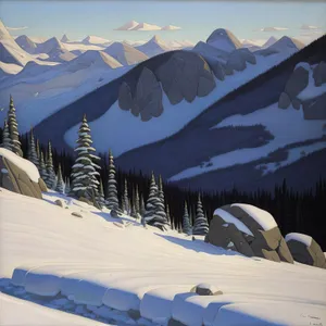 Winter Wonderland: Majestic Alpine Peak Covered in Snow