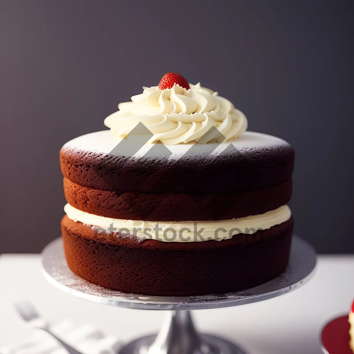 Picture of Delicious Birthday Cake with Chocolate Icing Topper