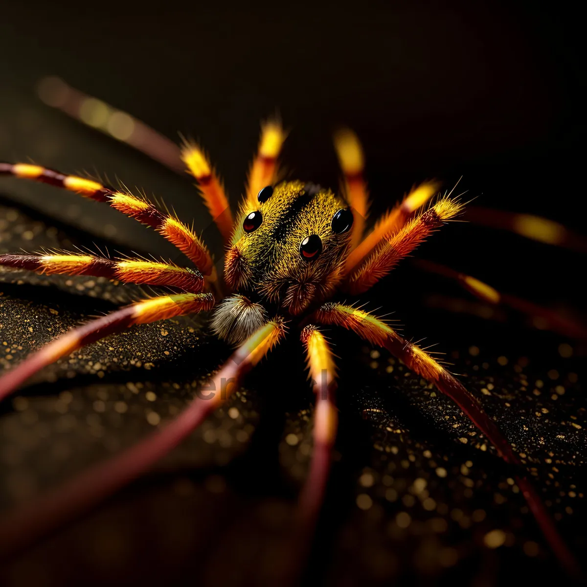 Picture of Festive Night Sky with Black Wolf Spider