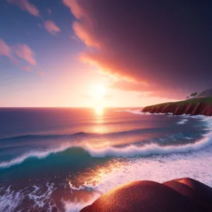 Serene Sunset by the Sea