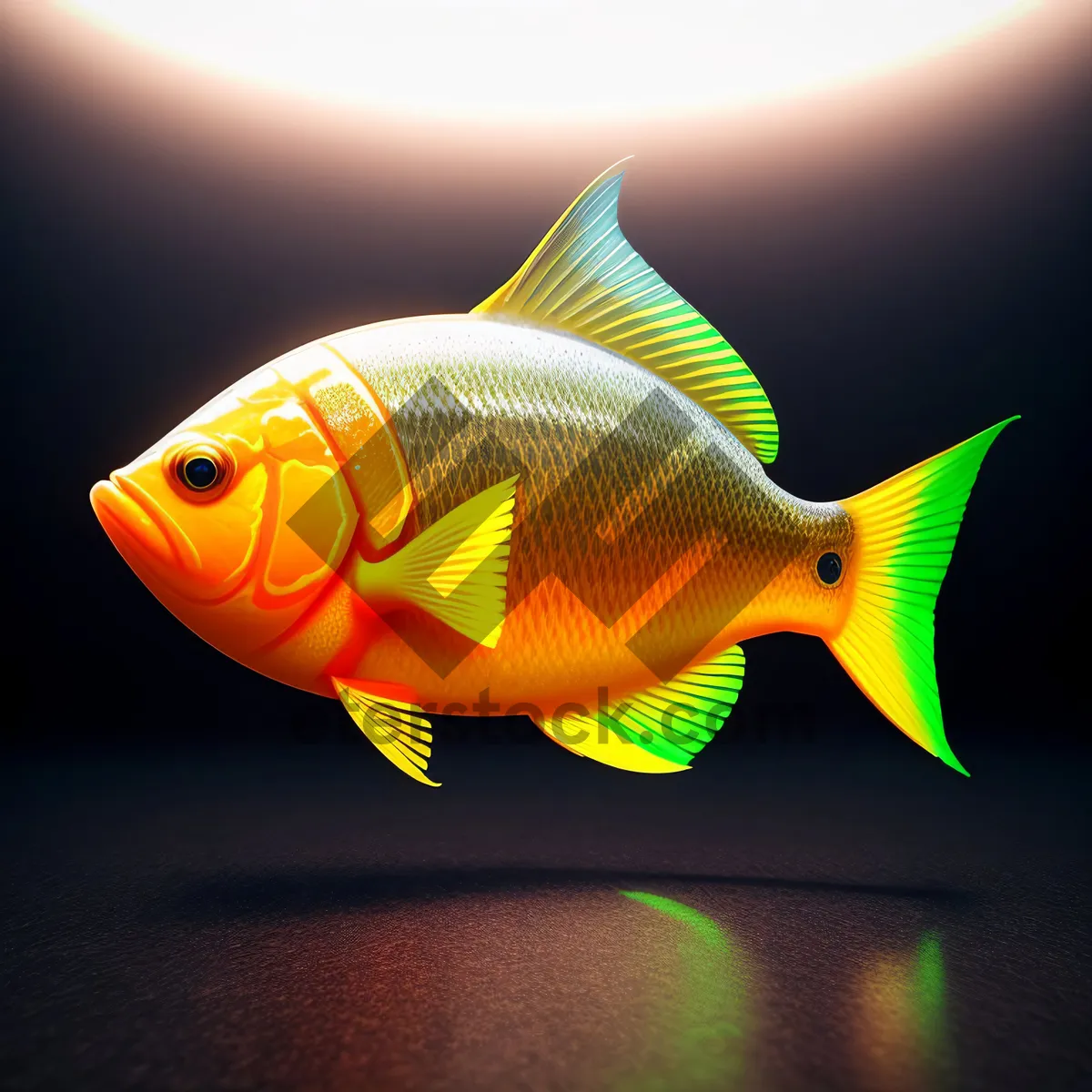 Picture of Goldfish swimming gracefully in an aquatic bowl.