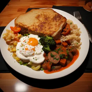 Delicious Gourmet Salad with Grilled Chicken and Vegetables