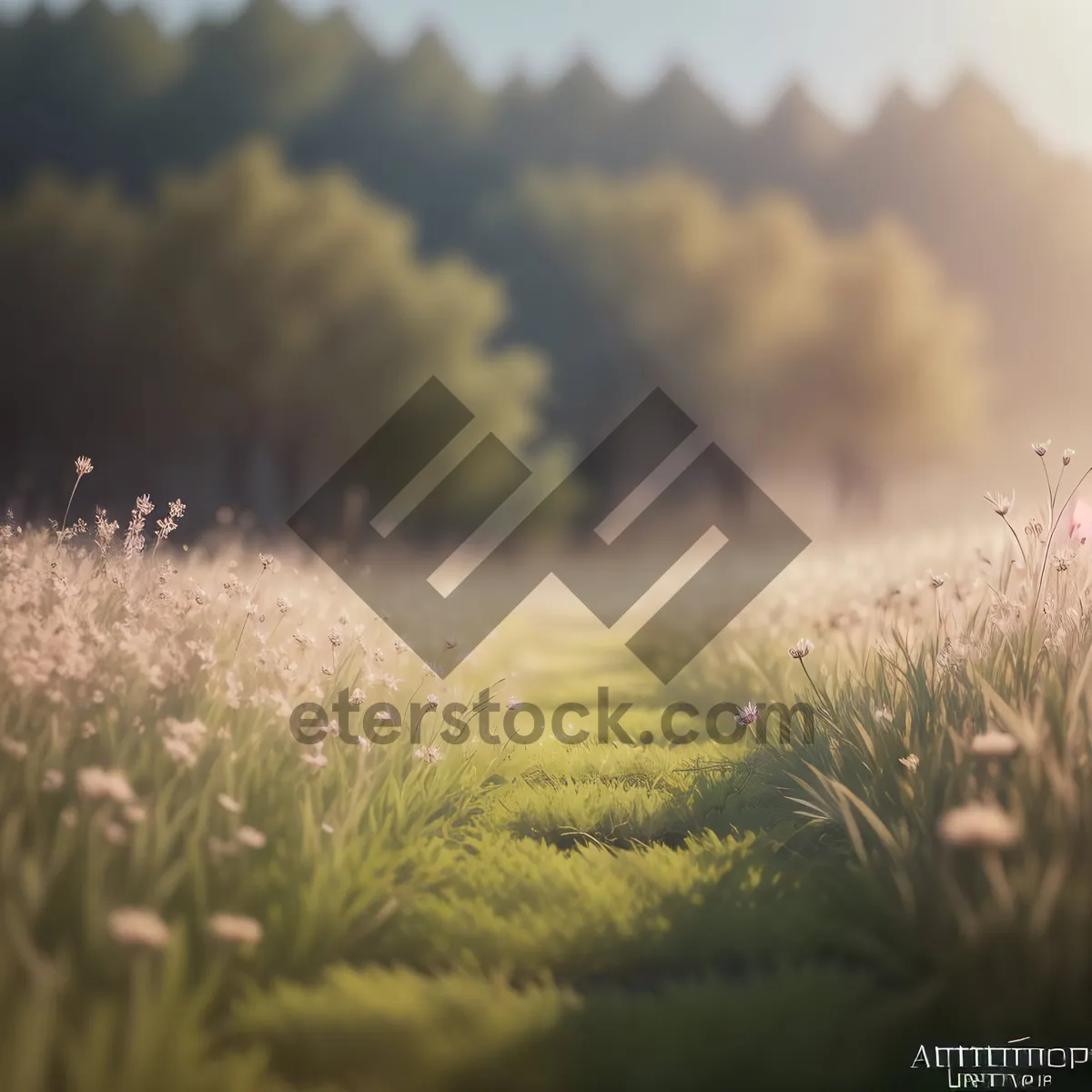 Picture of Sun-Kissed Wheat Field in the Countryside