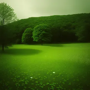 Serene Summer Landscape with Tree and River