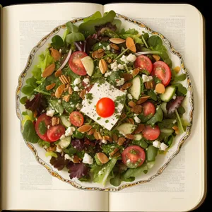 Gourmet Beef Salad with Chickpeas and Vegetables.