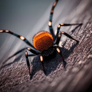 Close-up shot of an arachnid insect