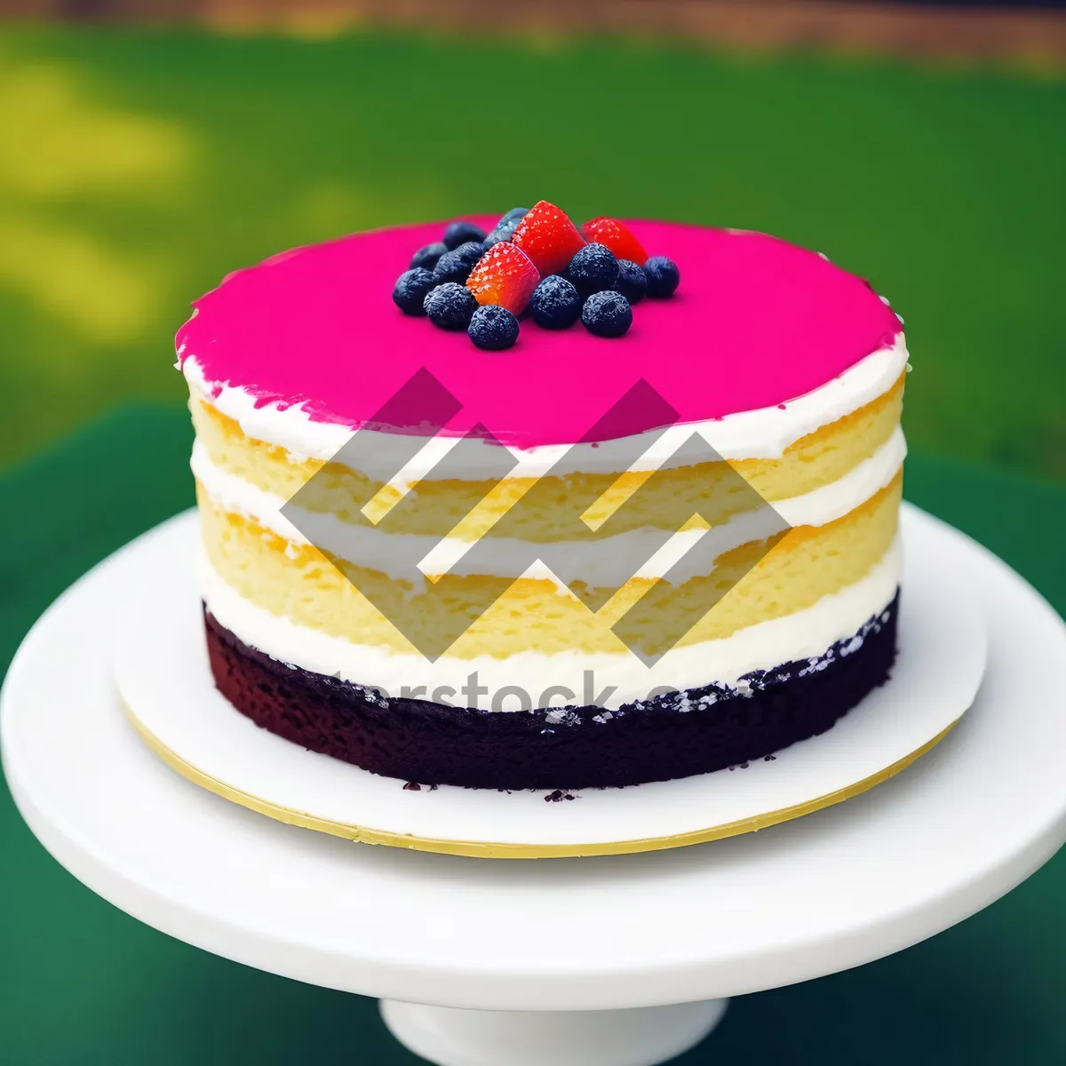 Picture of Sweet Berry Delight Cake with Vanilla Frosting