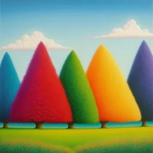 Colorful school supplies including pencils and crayons in a pyramid shape.