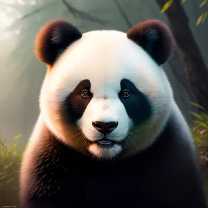 Giant Panda - Majestic Wildlife Bear with Cute Fur