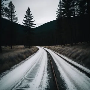 Speeding Through Tranquil Highway with Train and Traffic