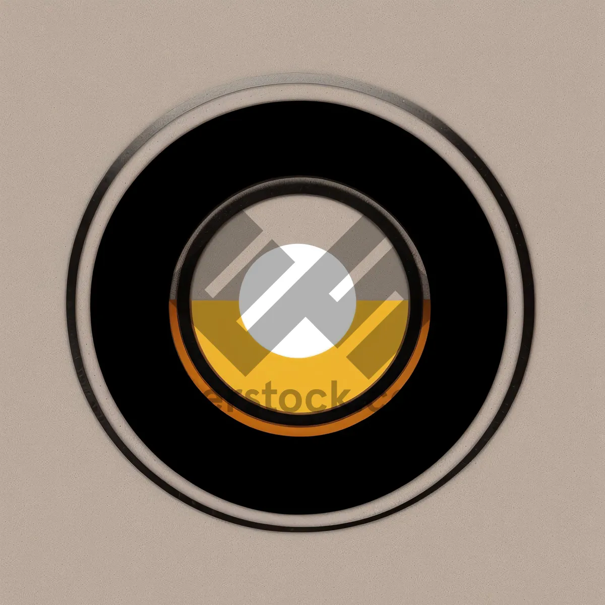 Picture of Shiny Black Circle Button Icon with 3D Reflection.