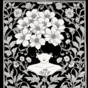 Baroque Floral Ornament in Vintage Style