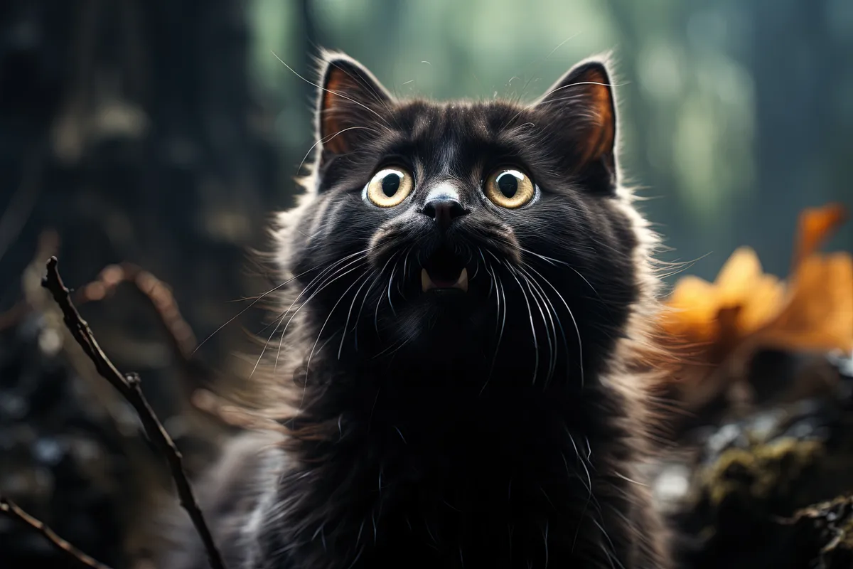 Picture of Striped Cat with Curious Eyes and Whiskers