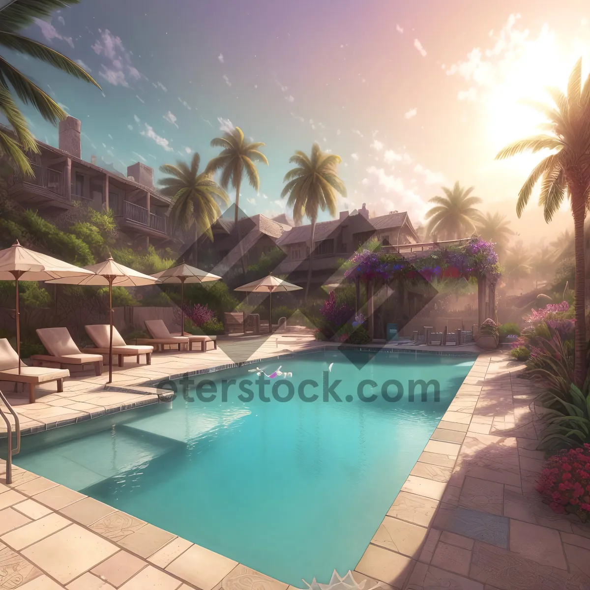 Picture of Exquisite Tropical Resort Pool with Luxurious Holiday Vibes